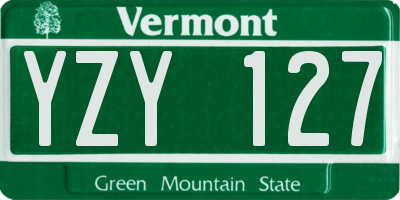 VT license plate YZY127