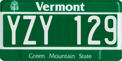 VT license plate YZY129