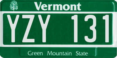 VT license plate YZY131