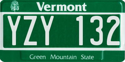 VT license plate YZY132