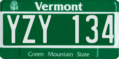 VT license plate YZY134