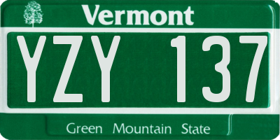 VT license plate YZY137