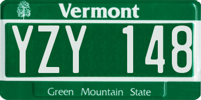 VT license plate YZY148