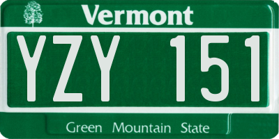 VT license plate YZY151