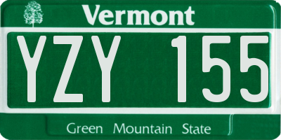 VT license plate YZY155