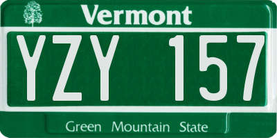 VT license plate YZY157