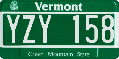 VT license plate YZY158