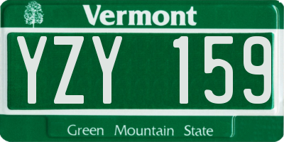 VT license plate YZY159