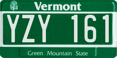 VT license plate YZY161
