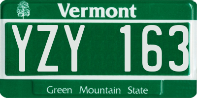 VT license plate YZY163