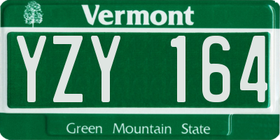 VT license plate YZY164