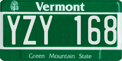 VT license plate YZY168