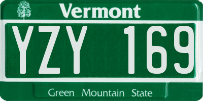 VT license plate YZY169
