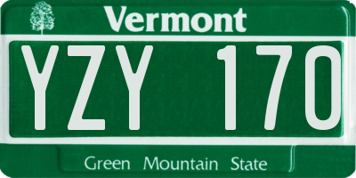 VT license plate YZY170