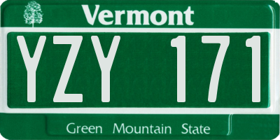 VT license plate YZY171