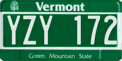 VT license plate YZY172