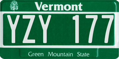 VT license plate YZY177
