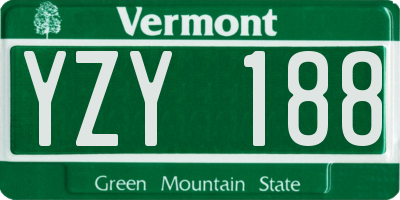 VT license plate YZY188