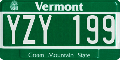 VT license plate YZY199