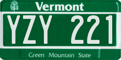 VT license plate YZY221