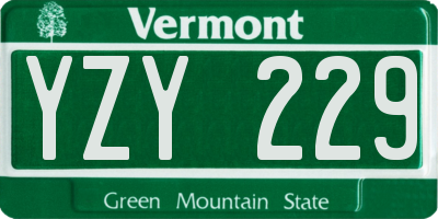 VT license plate YZY229