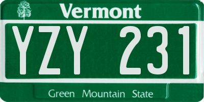 VT license plate YZY231