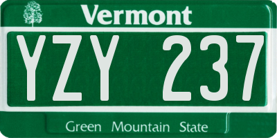 VT license plate YZY237