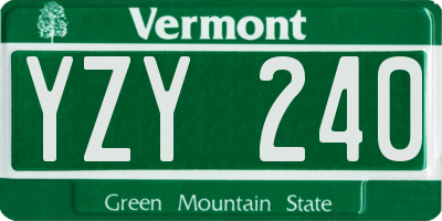 VT license plate YZY240