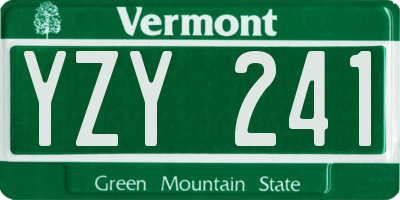 VT license plate YZY241