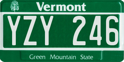 VT license plate YZY246