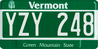 VT license plate YZY248