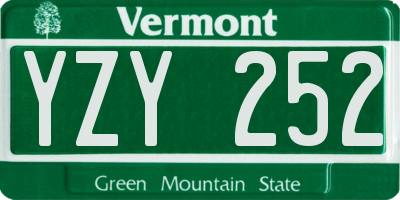 VT license plate YZY252