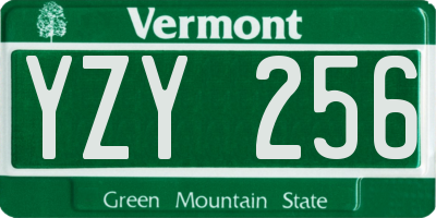 VT license plate YZY256
