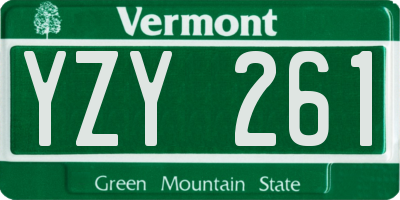 VT license plate YZY261