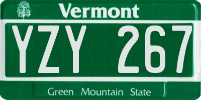 VT license plate YZY267