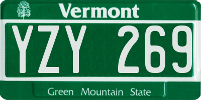 VT license plate YZY269