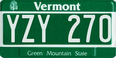 VT license plate YZY270