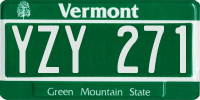 VT license plate YZY271