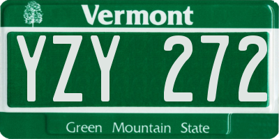 VT license plate YZY272