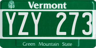VT license plate YZY273
