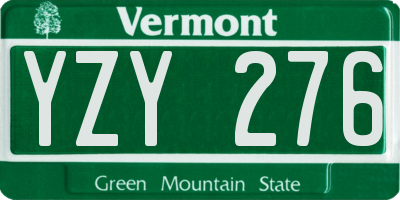 VT license plate YZY276