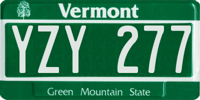 VT license plate YZY277