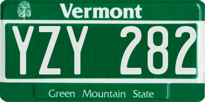 VT license plate YZY282