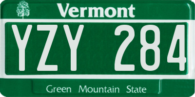 VT license plate YZY284