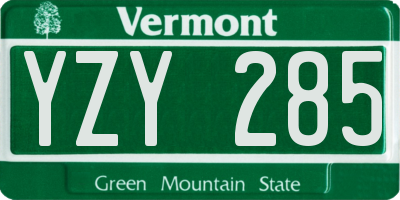 VT license plate YZY285