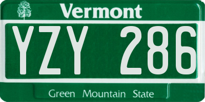 VT license plate YZY286