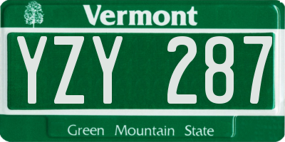 VT license plate YZY287