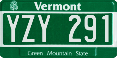 VT license plate YZY291