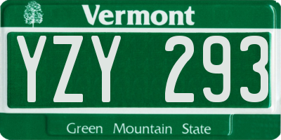 VT license plate YZY293