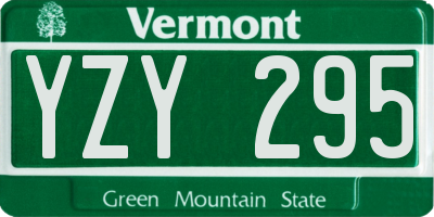 VT license plate YZY295